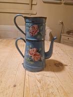 Franse gebloemde emaille koffiepot, Antiek en Kunst, Antiek | Emaille, Ophalen of Verzenden