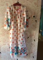 Hippe jurk maxidress echt vintage, flowerpower, L, 40/42, Verzenden, Wit, Maat 42/44 (L), Nieuw