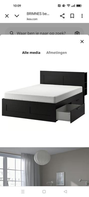 Ikea BRIMNES tweepersoonsbed, zwart  beschikbaar voor biedingen