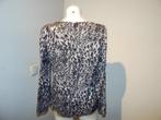 Ladress satijn achtige top animal print grijs wit tinten S/M, Maat 38/40 (M), Overige kleuren, Verzenden, Zo goed als nieuw