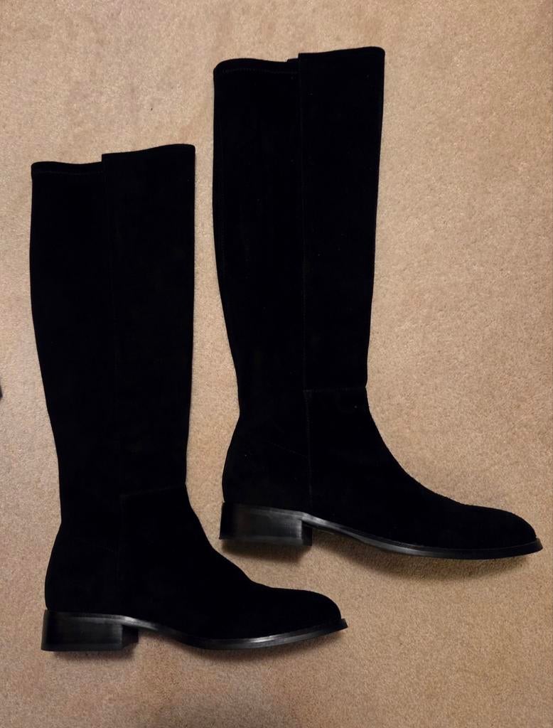 DILAURO Zwarte Suede Stretch Laarzen - Maat 38 Nieuw, Kleding | Dames, Schoenen, Hoge laarzen, Nieuw, Ophalen of Verzenden, DILAURO