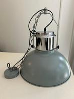 Industriële Blauwgrijze Hanglamp – Stoere Eyecatcher!, Ophalen, Gebruikt, Industrieel, Minder dan 50 cm