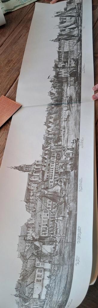 Tekeningen van de oude skyline van Nijmegen, Antiek en Kunst, Kunst | Tekeningen en Foto's, Ophalen of Verzenden