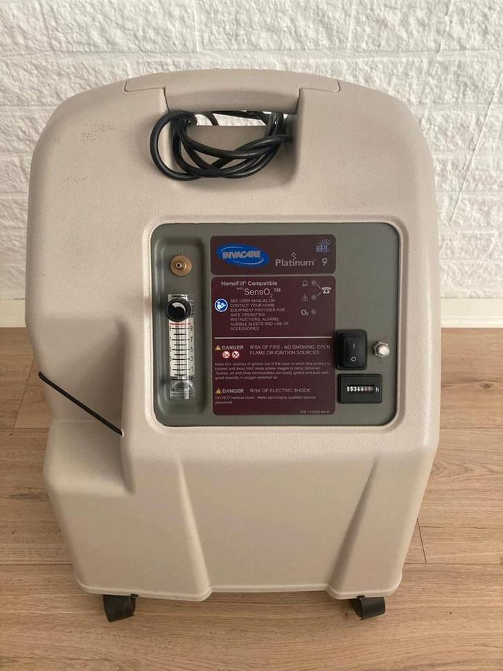 Zuurstofconcentrator Invacare platinum 9L tekoop, Witgoed en Apparatuur, Luchtbehandelingsapparatuur, Zo goed als nieuw, Luchtreiniger