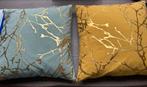 Decoratieve kussens met gouden print, Huis en Inrichting, Ophalen of Verzenden, Zo goed als nieuw, Overige kleuren, Vierkant