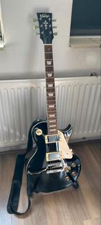 Vintage V100 Black & Gold Les Paul Elektrische Gitaar, Ophalen, Gebruikt, Overige merken, Met versterker