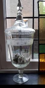 Antieke glazen pot, vaas, koekjes pot, sier glaswerk op voet, Antiek en Kunst, Antiek | Glas en Kristal, Ophalen