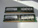 2 Sticks Crucial 1GB PC DDR 333 RAM, Ophalen of Verzenden, DDR, Desktop, Gebruikt
