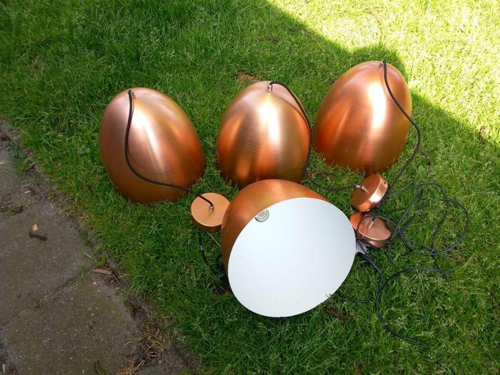 Hanglampen - Hanglamp Abel is een koperkleurige hanglamp, Huis en Inrichting, Lampen | Hanglampen, Zo goed als nieuw, Minder dan 50 cm