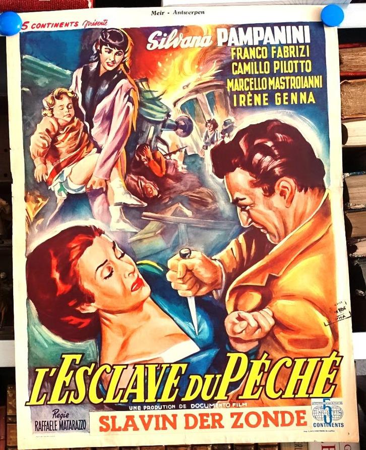 Filmposter l'esclave du Péché / Slavin der zonde, Verzamelen, Posters, Gebruikt, Film en Tv, A1 t/m A3, Ophalen of Verzenden