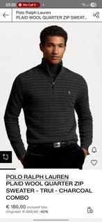 POLO RALPH LAUREN PLAID WOOL QUARTER ZIP SWEATER - TRUI €300, Maat 52/54 (L), Nieuw, Ophalen of Verzenden, Polo Ralph Lauren