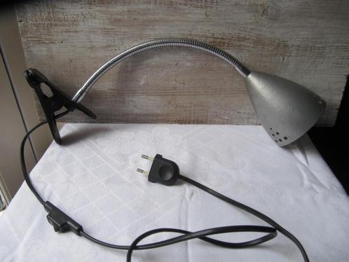 Klemlamp, Highlight. Grijze klemlamp., Huis en Inrichting, Lampen | Tafellampen, Gebruikt, Minder dan 50 cm, Metaal, Ophalen of Verzenden