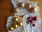 Diverse Vintage gouden/rode kerstballen, Ophalen, Zo goed als nieuw