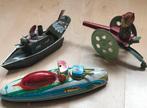 Blikken onderzeeer, plop plop bootje en kanon, Antiek en Kunst, Antiek | Speelgoed, Ophalen of Verzenden