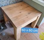 Eiken Bijzettafel met Lade, Gebruikt, Vierkant, 55 tot 75 cm, Hout