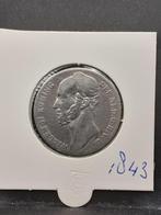 1 gulden 1843 Koning Willem II, Postzegels en Munten, Munten | Nederland, 1 gulden, Zilver, Ophalen of Verzenden, Losse munt