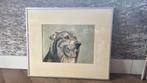 Kopstudie wolf, tekening in kleur, Antiek en Kunst, Kunst | Litho's en Zeefdrukken, Ophalen of Verzenden