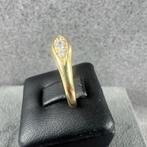 Gouden Ring | 14k | 1,52g | bandring 3 zirkonia |18 | 398930, Gebruikt, Ophalen of Verzenden, 17 tot 18, Dame