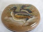 Prachtig Russisch lakdoosje met afbeelding van stel eenden., Ophalen of Verzenden