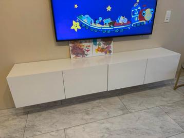 TV kast meubel HOOGGLANS wit kleur (200 cm)