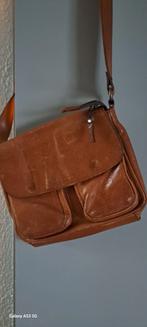 Fred de la bretoniere lederen schoudertas cognackleur., Overige merken, Gebruikt, Overige kleuren, Ophalen of Verzenden