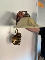 Wandlamp met Art Deco marmer glazen kap, Ophalen of Verzenden, Zo goed als nieuw