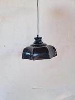 Vintage metalen vrieland lamp zwart, Huis en Inrichting, Lampen | Hanglampen, Minder dan 50 cm, Ophalen of Verzenden, Zo goed als nieuw