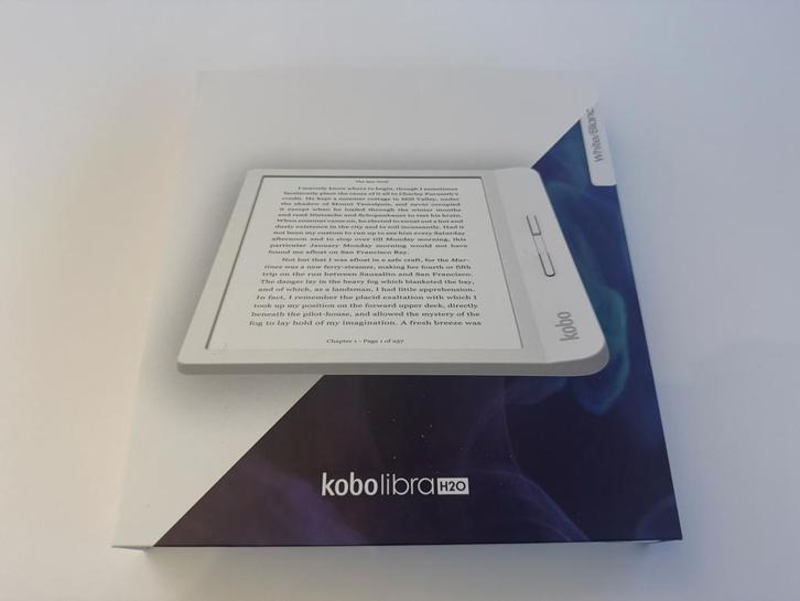 Kobo Libra H2O e reader – Wit | Incl. doos, kabel en hoesje, Computers en Software, E-readers, Zo goed als nieuw, 7 inch, 8 GB
