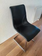 Zwarte leren eetkamer stoelen (Xooon), Ophalen, Gebruikt, Zwart, Vier