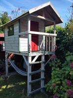 Houten speelhuis met glijbaan, Tuin en Terras, Tuinhuizen, Ophalen, Gebruikt, Hout, 1 raam