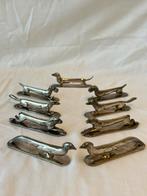 9 zwaar verzilverde art deco messenleggers dieren, Antiek en Kunst, Antiek | Goud en Zilver, Ophalen of Verzenden, Zilver