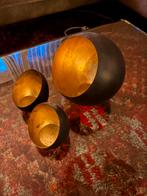 Set van 3 moderne kaarslicht houders, Zwart, Ophalen of Verzenden, Zo goed als nieuw, Metaal