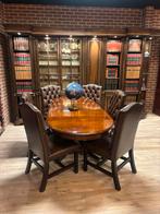 Heldense uitschuifbare eettafel & Chesterfield stoelen, Antiek en Kunst, Antiek | Meubels | Tafels, Ophalen