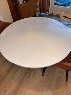 Ronde eettafel, licht beige, 122cm, Huis en Inrichting, Tafels | Eettafels, Ophalen, Gebruikt, 50 tot 100 cm, 100 tot 150 cm