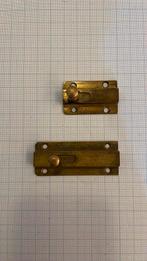 2x kleine messing schuifgrendel [schuifslot slotje knip], Ophalen of Verzenden