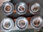 Mooie complete serrie tinnen plates., Ophalen of Verzenden