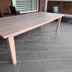 Zware Teak houten tafel 265 lang x 120 breed. Blad is 3 cm, Huis en Inrichting, Tafels | Eettafels, Ophalen, 100 tot 150 cm, Teakhout