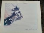 Aquarel René Brone motorcrosser, Antiek en Kunst, Kunst | Litho's en Zeefdrukken, Verzenden