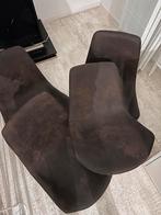 4 Bruine Suède Kuipstoelen - Nette Staat, Bruin, Ophalen of Verzenden, Zo goed als nieuw, Vier
