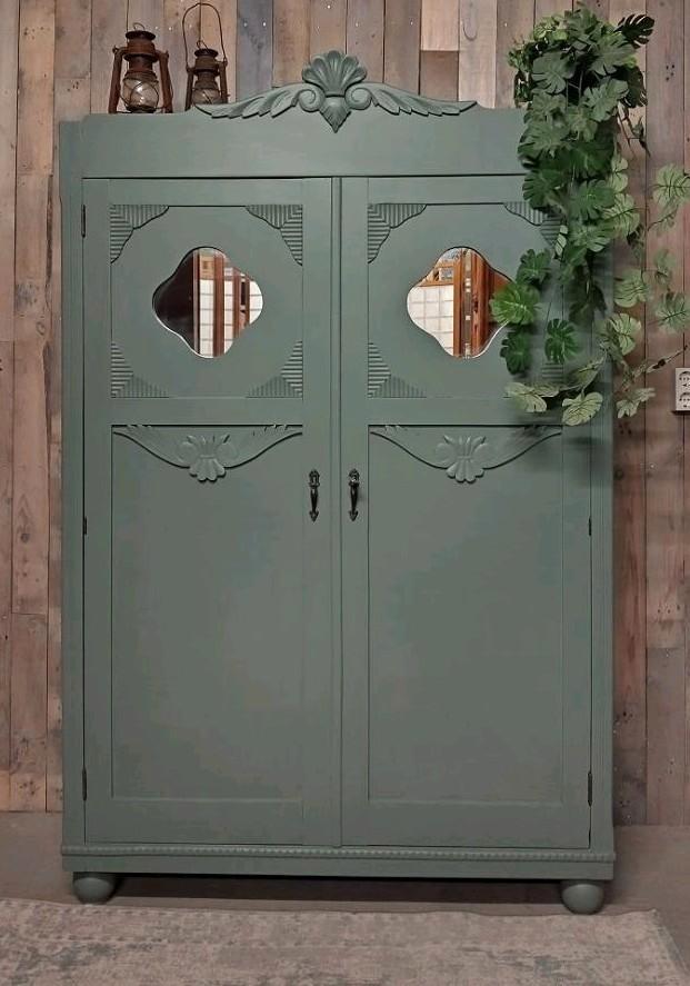 Art deco meidenkast spiegelkast kledingkast, Huis en Inrichting, Kasten | Kledingkasten, 150 tot 200 cm, 100 tot 150 cm, 50 tot 75 cm