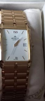 Apella Swiss Made SET Heren- en dameshorloge met Datum, Ophalen of Verzenden, Leer, Overige merken