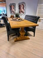 *ACTIE* Landelijke Eetkamerstoel Bellagio Leer Stof Kleur 19, Overige kleuren, Landelijke eetkamerstoelen stoelen capiton knoopjes leer stof