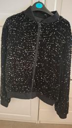 Jasje pailletten, Kleding | Dames, Jasjes, Kostuums en Pakken, Ophalen of Verzenden, Zo goed als nieuw, Maat 38/40 (M), Zwart