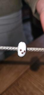 Trollbeads Bedel Wit Glas Bruin, Glas of Kristal, Ophalen of Verzenden, Zo goed als nieuw, Trollbeads
