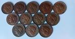 3 Stuks koperen 5 cent muntjes en 12 centen wilhelmina, Ophalen of Verzenden, Koningin Wilhelmina, 1 cent, Setje