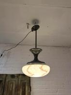 Art deco hanglamp, antieke lamp glazen kap, Ophalen