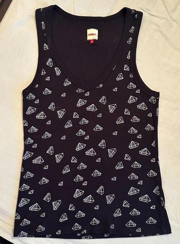 ONLY zwart diamanten top tanktop singlet maat M beschikbaar voor biedingen