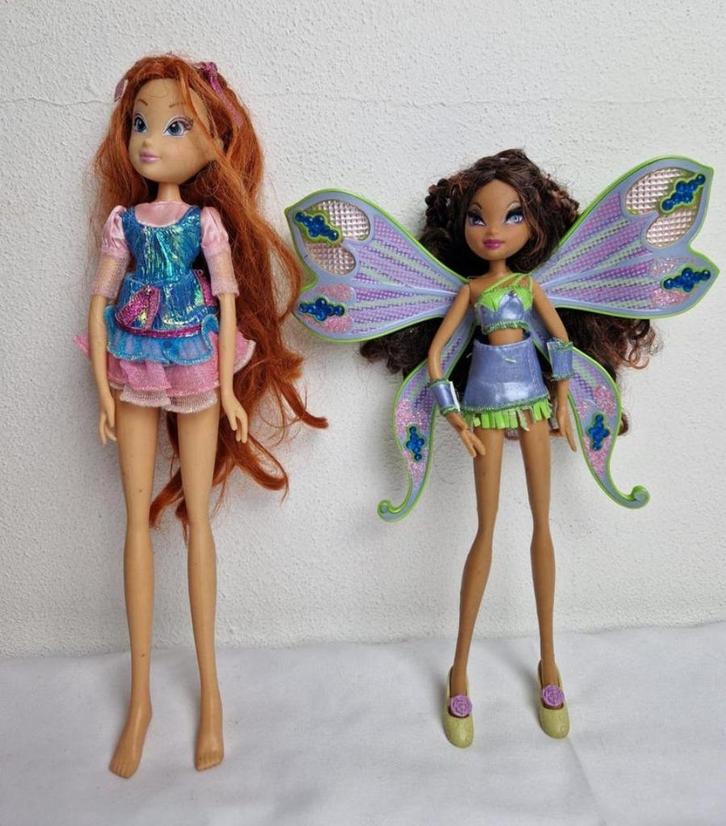 Winx Club Doll Layla Aisha Sing Sparkle 2004 and Bloom 2009, Verzamelen, Poppen, Gebruikt, Pop, Ophalen of Verzenden