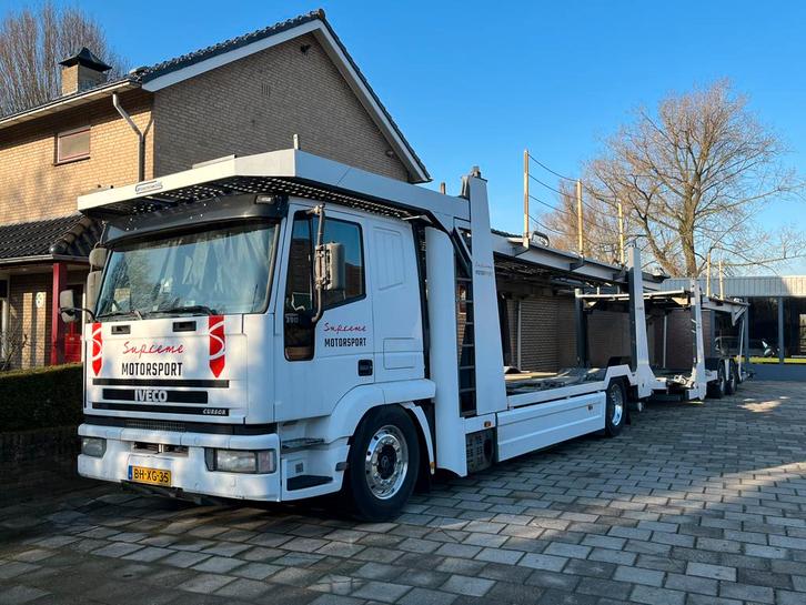 IVECO CURSOR 390 - Groenewold Autotransporter 9 lader!, Auto's, Vrachtwagens, Particulier, Iveco, Diesel, Automaat, Wit, Blauw