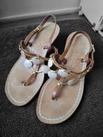 Leren sandalen met schelpjes handgemaakt in Italië-maat 34, Ophalen of Verzenden, Gedragen, Sandalen of Muiltjes